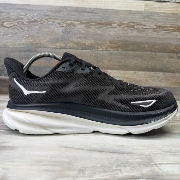 Hoka One One Clifton 9 Women's Size 10.5 B Black White Running Shoes Sneakers - Picture 4 of 8